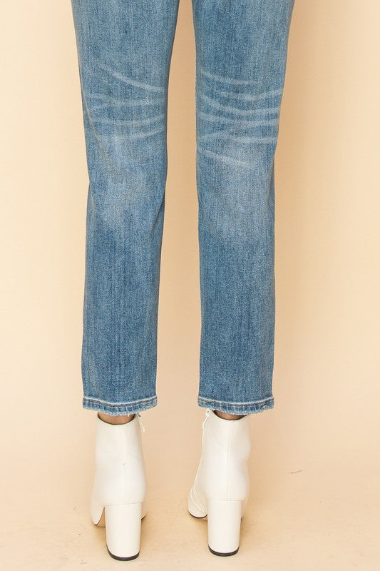 Artemis Vintage High Rise Distressed Mom Jeans