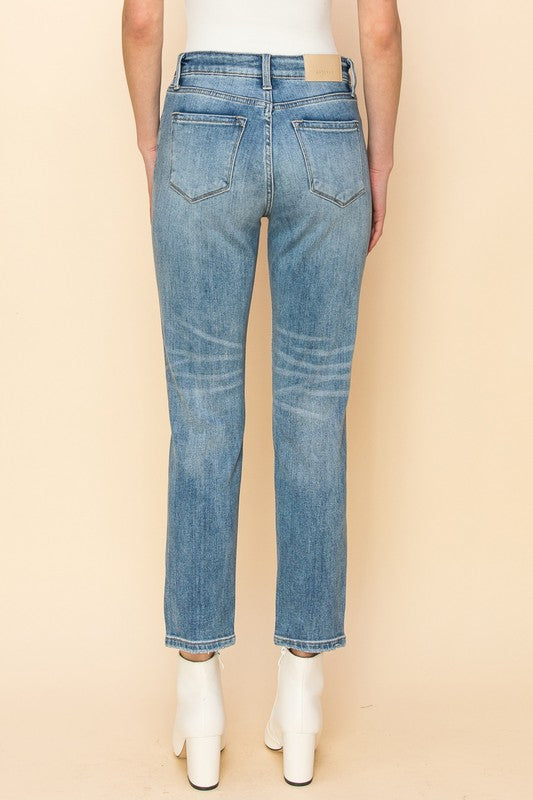 Artemis Vintage High Rise Distressed Mom Jeans