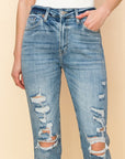 Artemis Vintage High Rise Distressed Mom Jeans