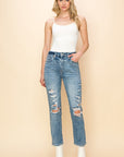 Artemis Vintage High Rise Distressed Mom Jeans