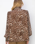 Winnie Animal Print Ruffled Top