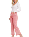 Zenana Acid Washed High Waist Bootcut Pants - Online Only