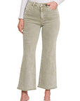 Zenana Acid Washed High Waist Bootcut Pants - Online Only