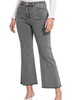 Zenana Acid Washed High Waist Bootcut Pants - Online Only