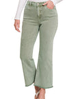 Zenana Acid Washed High Waist Bootcut Pants - Online Only