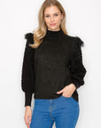 Adilene Knitted Top with Suede Combo