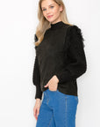 Adilene Knitted Top with Suede Combo