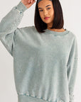 LE LIS Washed Oversized Pullover