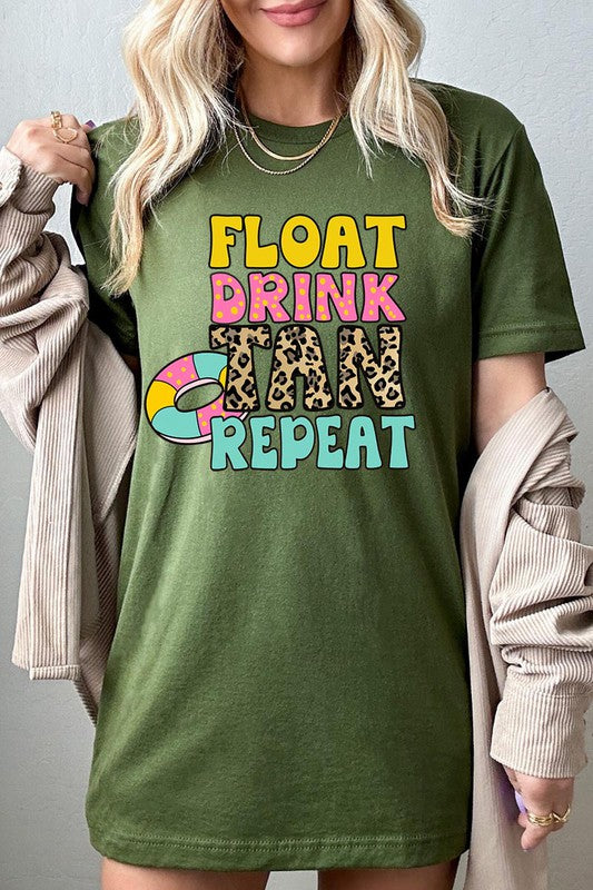 Float, Drink, Tan, Repeat Graphic Tee - Online Only