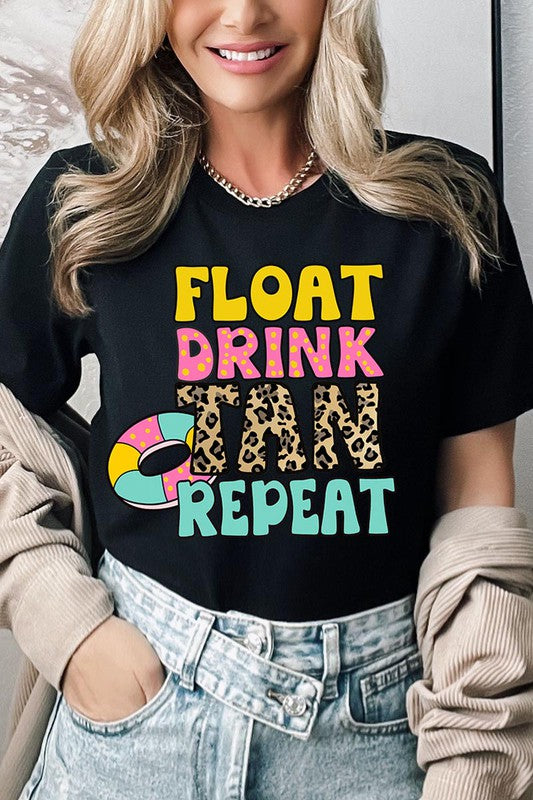 Float, Drink, Tan, Repeat Graphic Tee - Online Only