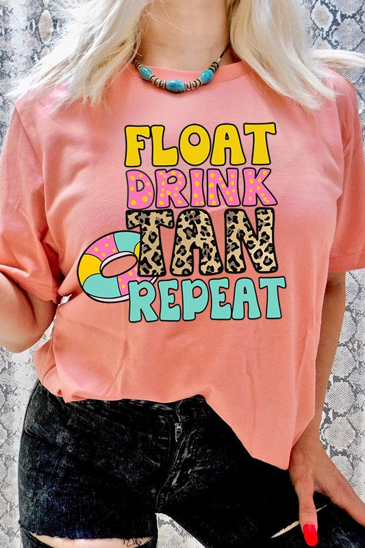 Float, Drink, Tan, Repeat Graphic Tee - Online Only