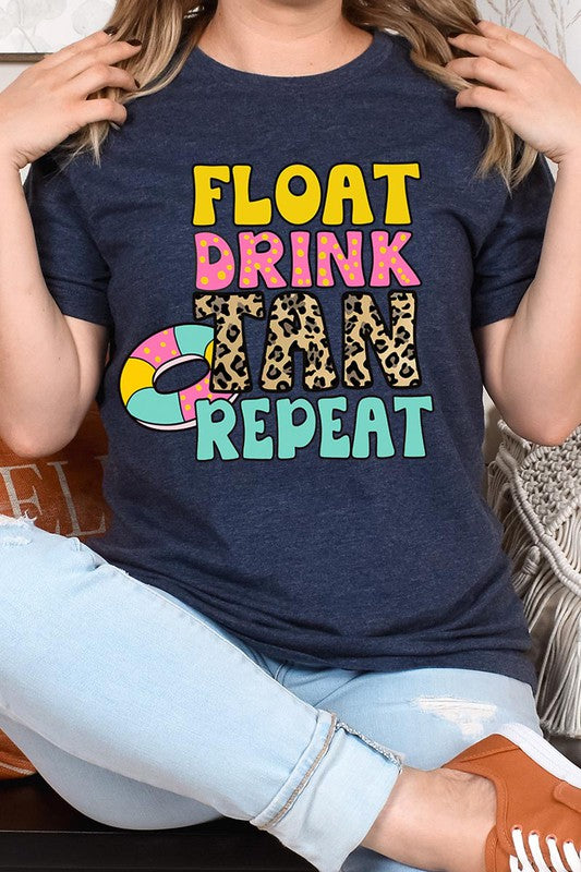 Float, Drink, Tan, Repeat Graphic Tee - Online Only