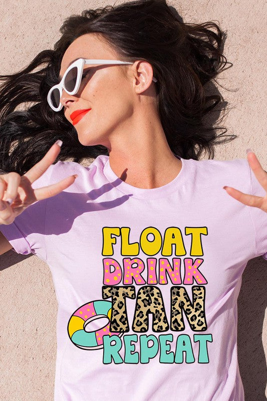 Float, Drink, Tan, Repeat Graphic Tee - Online Only