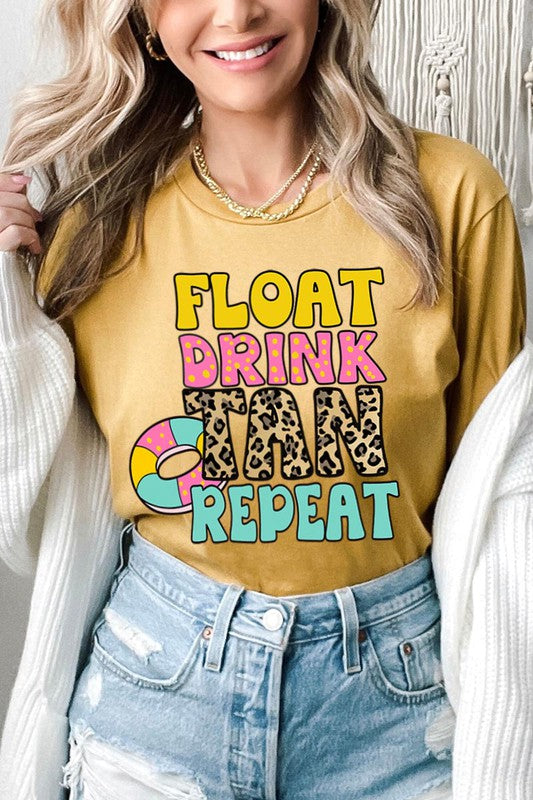 Float, Drink, Tan, Repeat Graphic Tee - Online Only