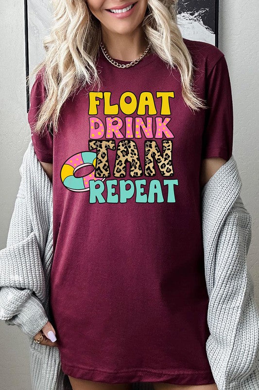 Float, Drink, Tan, Repeat Graphic Tee - Online Only