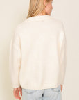 Lumiere Sweater Top with V-Shape Criss Cross Tie Neck