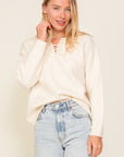 Lumiere Sweater Top with V-Shape Criss Cross Tie Neck