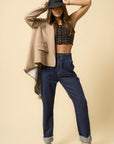 Insane Gene High Waisted Pleated Slouchy Denim Pants