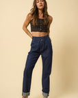 Insane Gene High Waisted Pleated Slouchy Denim Pants