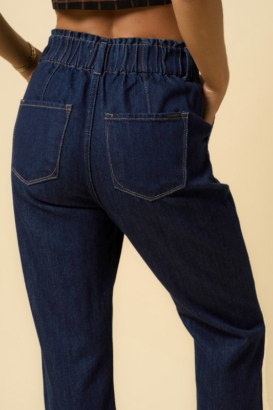 Insane Gene High Waisted Pleated Slouchy Denim Pants