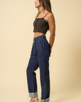 Insane Gene High Waisted Pleated Slouchy Denim Pants