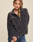 Listicle Plaid Fleece Shacket - Online Only