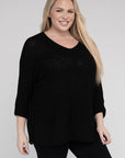 Eesome Plus Size Crew Neck Knit Sweater