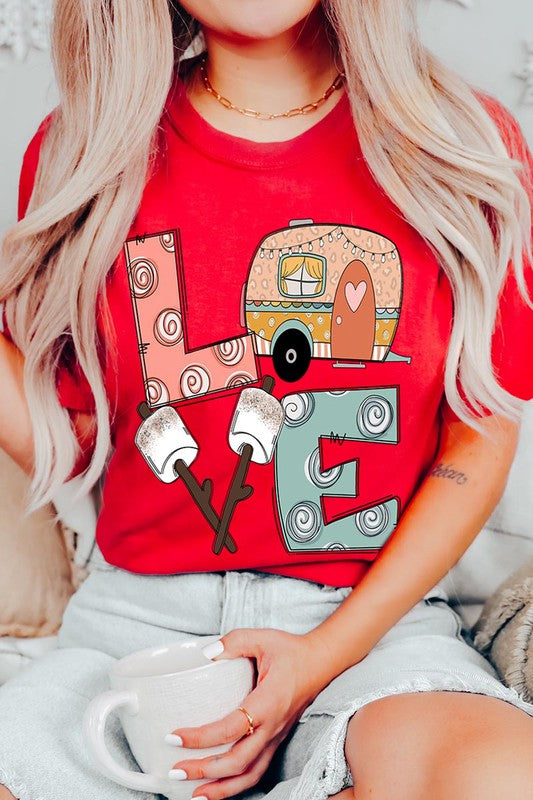 Love, Camp, Marshmallow Graphic Tee - Online Only