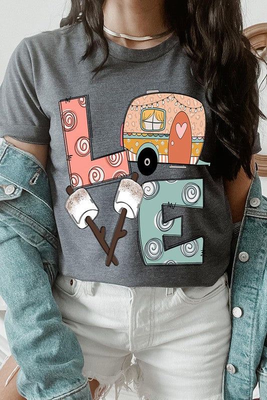 Love, Camp, Marshmallow Graphic Tee - Online Only