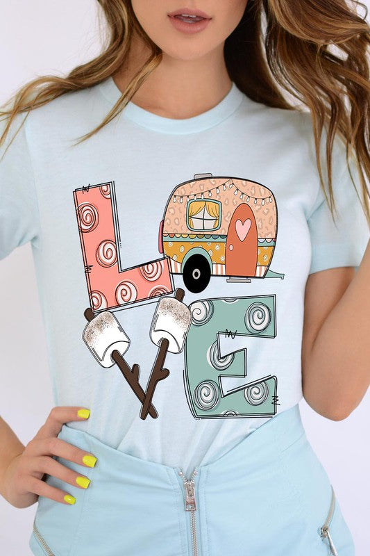 Love, Camp, Marshmallow Graphic Tee - Online Only