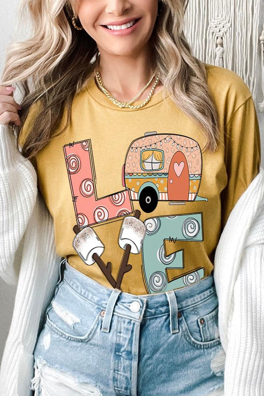 Love, Camp, Marshmallow Graphic Tee - Online Only