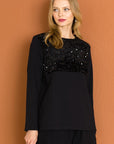 Kimmie Knit Top with Sequin Sparkles