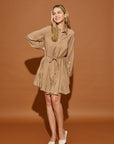 Mustard Seed Twisted Belt Shirt Dress - Online Only