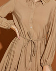 Mustard Seed Twisted Belt Shirt Dress - Online Only