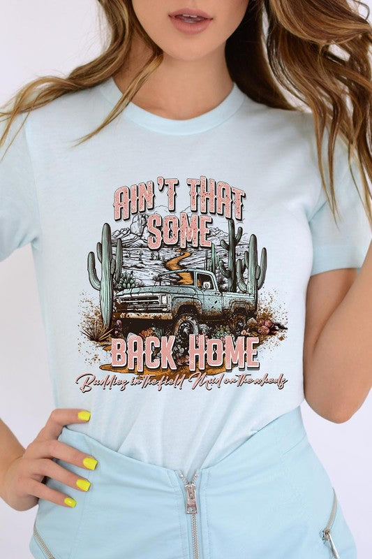 Plus Size Ain&#39;t That Back Home Graphic Tee - Online Only