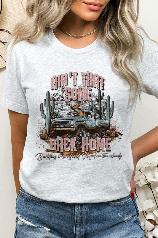 Plus Size Ain&#39;t That Back Home Graphic Tee - Online Only