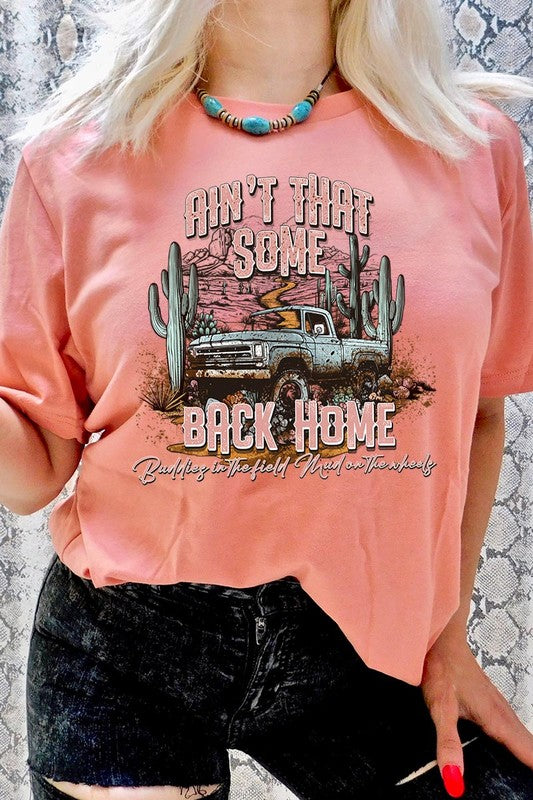 Plus Size Ain&#39;t That Back Home Graphic Tee - Online Only