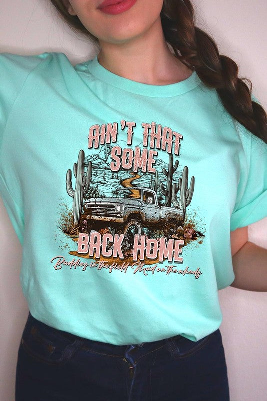 Plus Size Ain&#39;t That Back Home Graphic Tee - Online Only