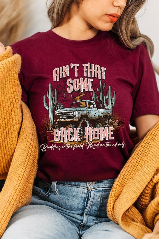 Plus Size Ain&#39;t That Back Home Graphic Tee - Online Only