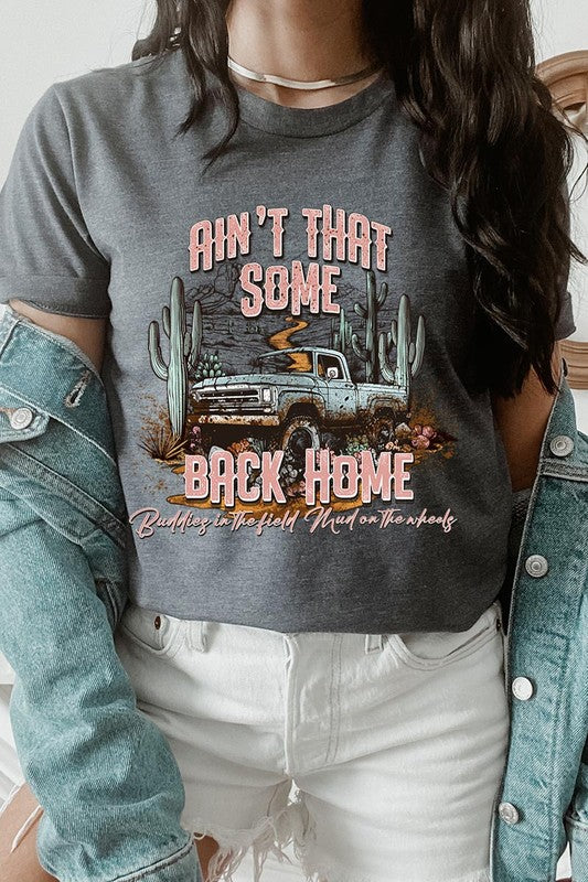 Plus Size Ain&#39;t That Back Home Graphic Tee - Online Only