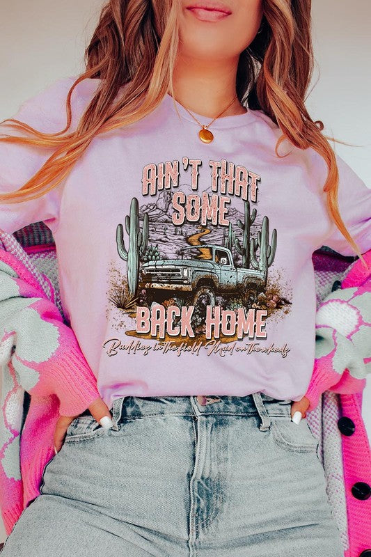 Plus Size Ain&#39;t That Back Home Graphic Tee - Online Only