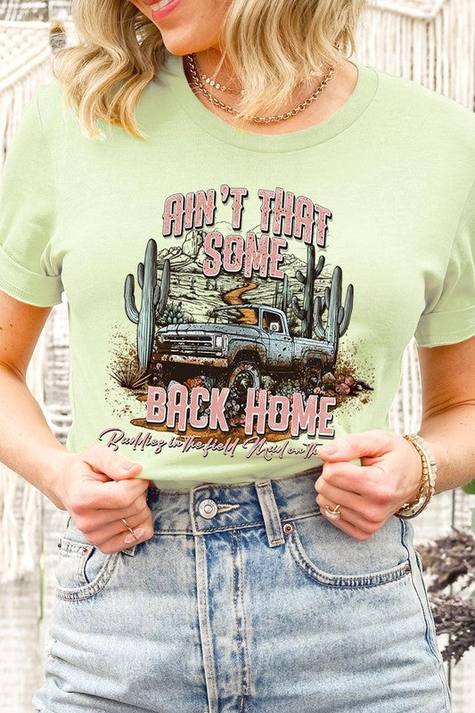 Plus Size Ain&#39;t That Back Home Graphic Tee - Online Only