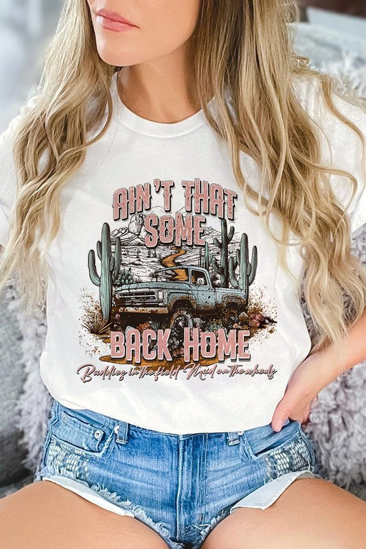 Plus Size Ain&#39;t That Back Home Graphic Tee - Online Only