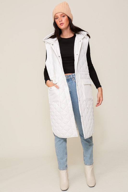 TIMING Oversized Quilted Midi Jacket