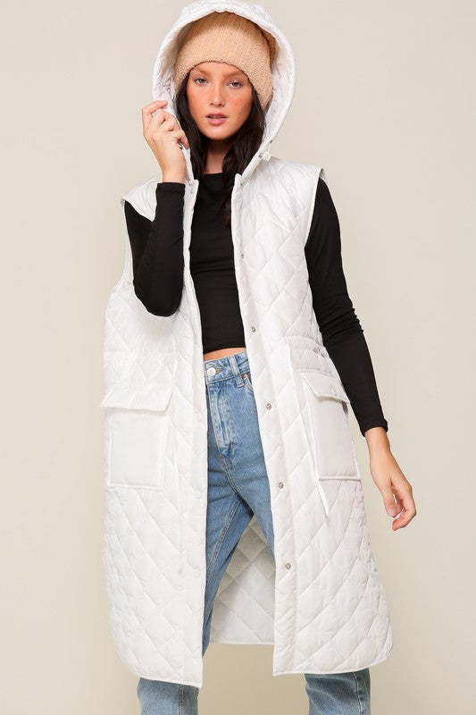 TIMING Oversized Quilted Midi Jacket