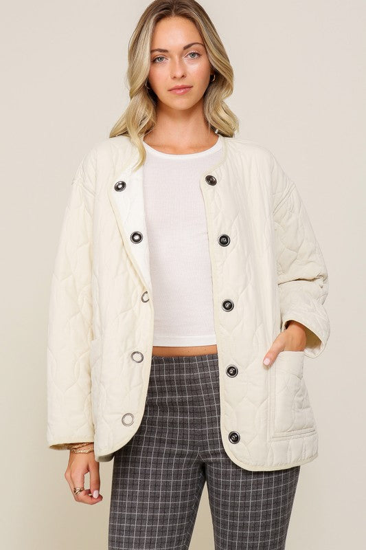 Lumiere Quilted Puffer Jacket with Pockets