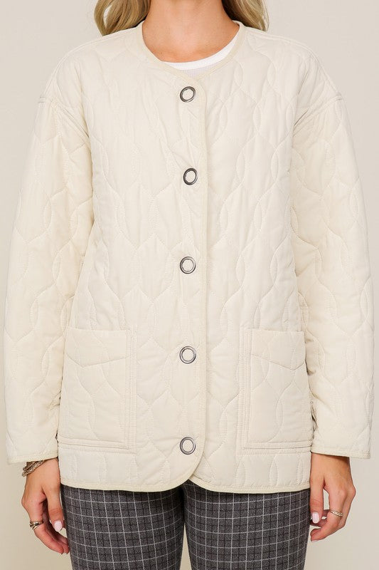 Lumiere Quilted Puffer Jacket with Pockets