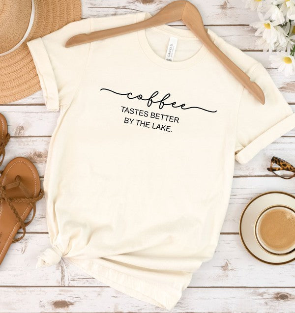 PLUS Coffee Tastes Better By The Lake Graphic Tee