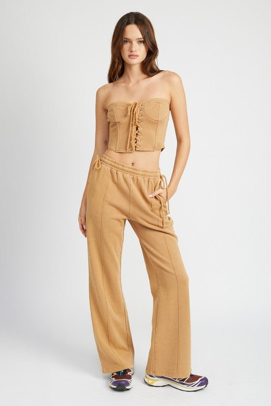 Emory Park | French Terry Strapless Bustier Top