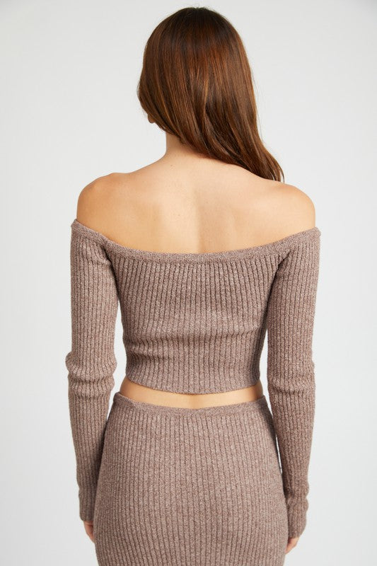 Emory Park Off Shoulder Long Sleeve Knit Top